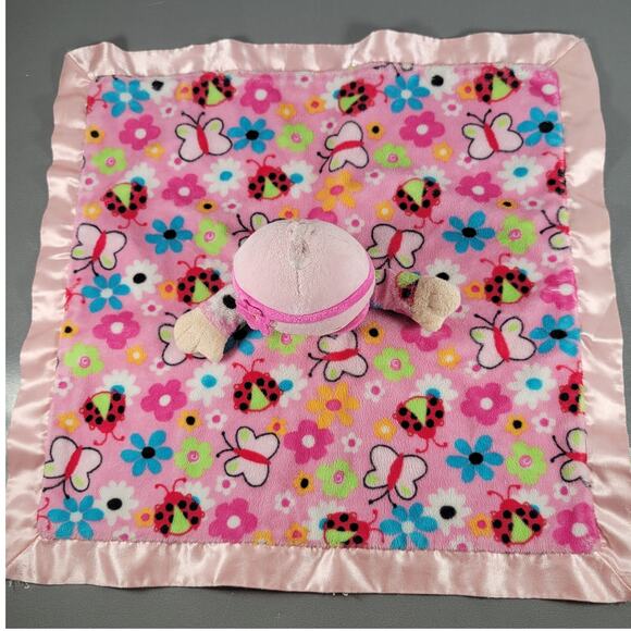 Douglas Baby Doll Lovey Security Blanket Pink Satin Trim Ladybugs 15" - Picture 6 of 11
